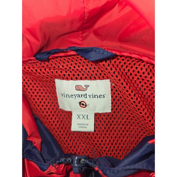 Vineyard Vines Mens XXL Red & Blue Hooded Windbreaker Jacket - Picture 5 of 9
